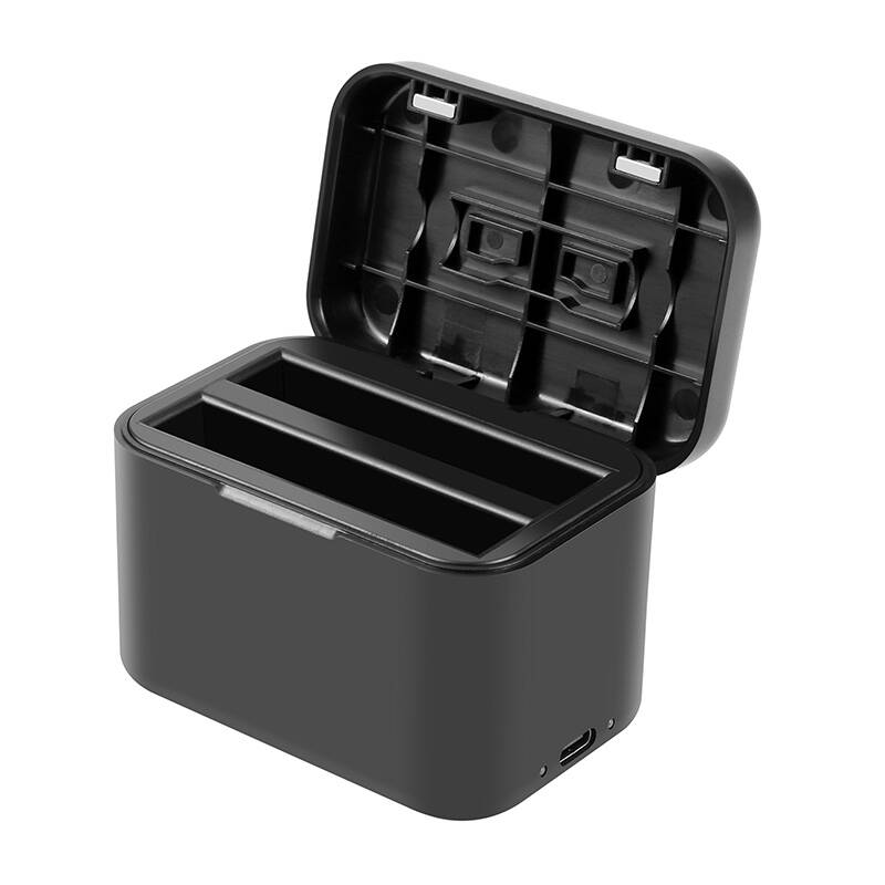 Charging ümbris jaoks batteries and memory cards PULUZ jaoks Insta360 X4 (must)