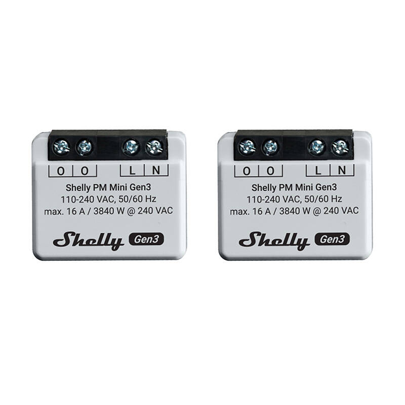 Shelly PM Mini Gen3 Komplekt of 2 Controllers, WiFi/Bluetooth
