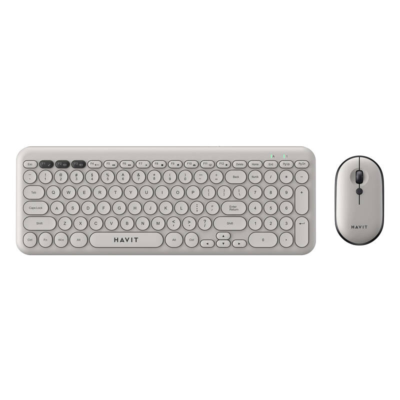 Havit KB254GCM juhtmevaba 2-in-1 mängu komplekt klaviatuur + hiir (hall) (QWERTY)