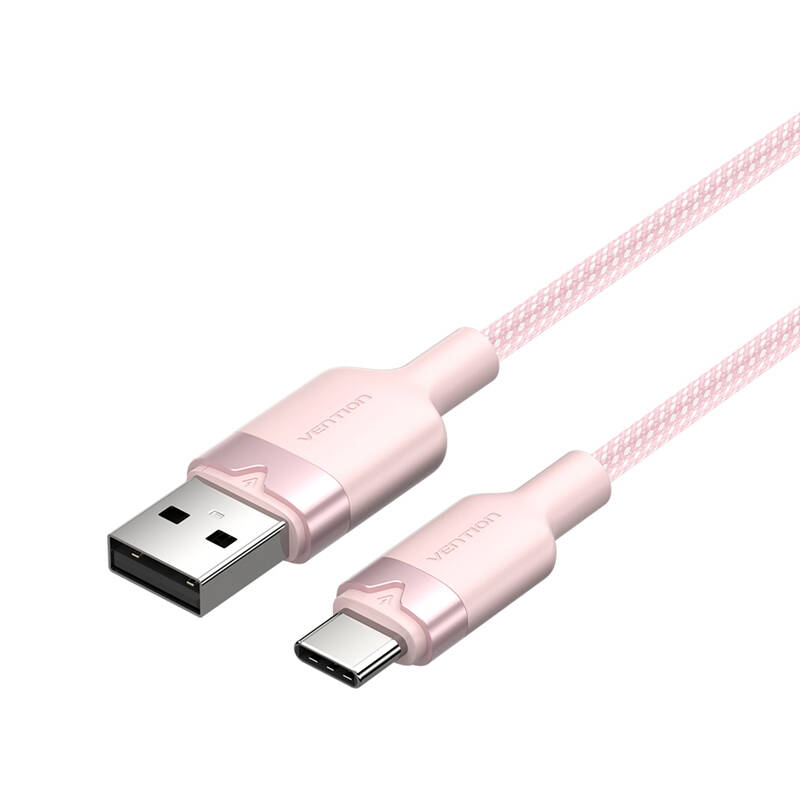 USB 2.0 A to USB-C 3A kaabel Vention CTNPH 2M (roosa)