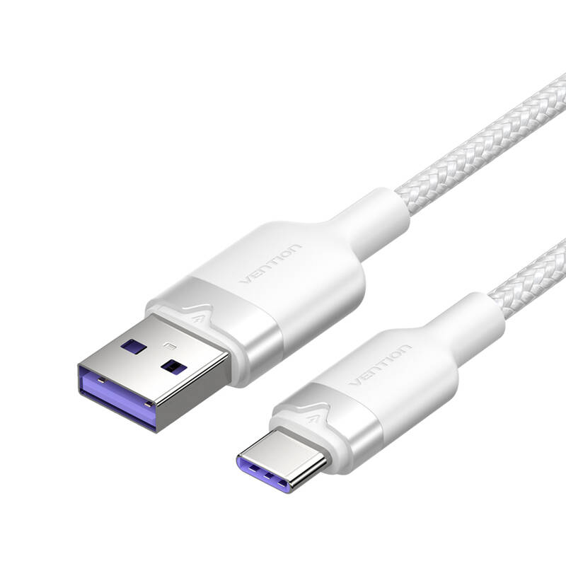 USB 2.0 A to USB-C 6A Vention CTOWF 1M kaabel (valge)