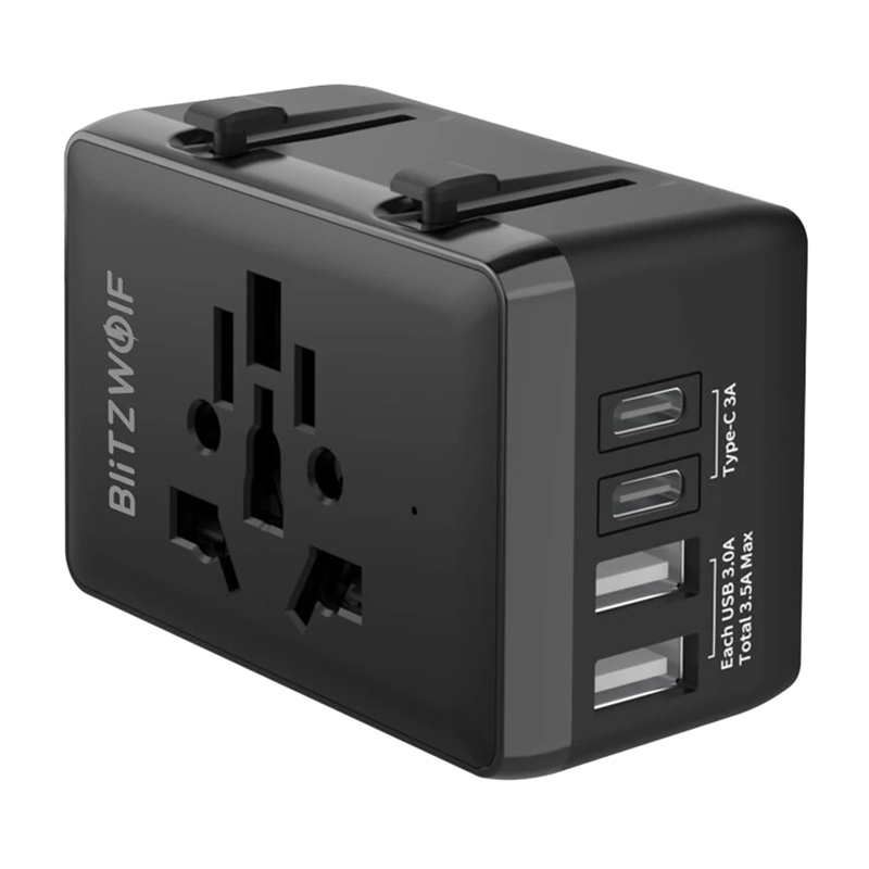 Blitzwolf BW-TA1 4-in-1 Reisi Adapter 2xUSB + C + PD 20W