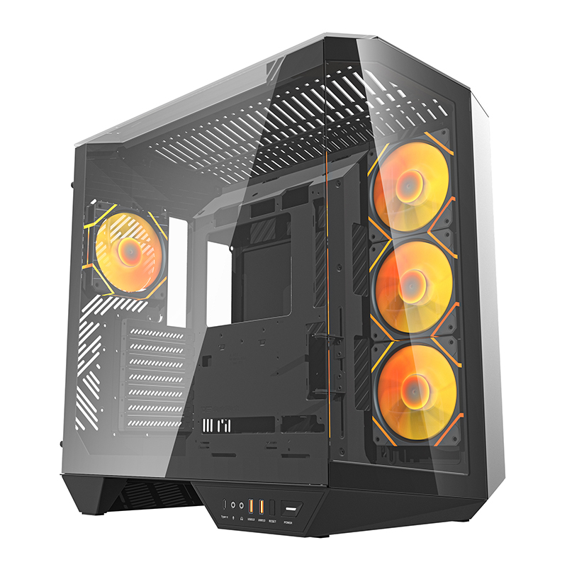 Darkflash DY470 computer ümbris (must) + 4 fans + GPU bracket