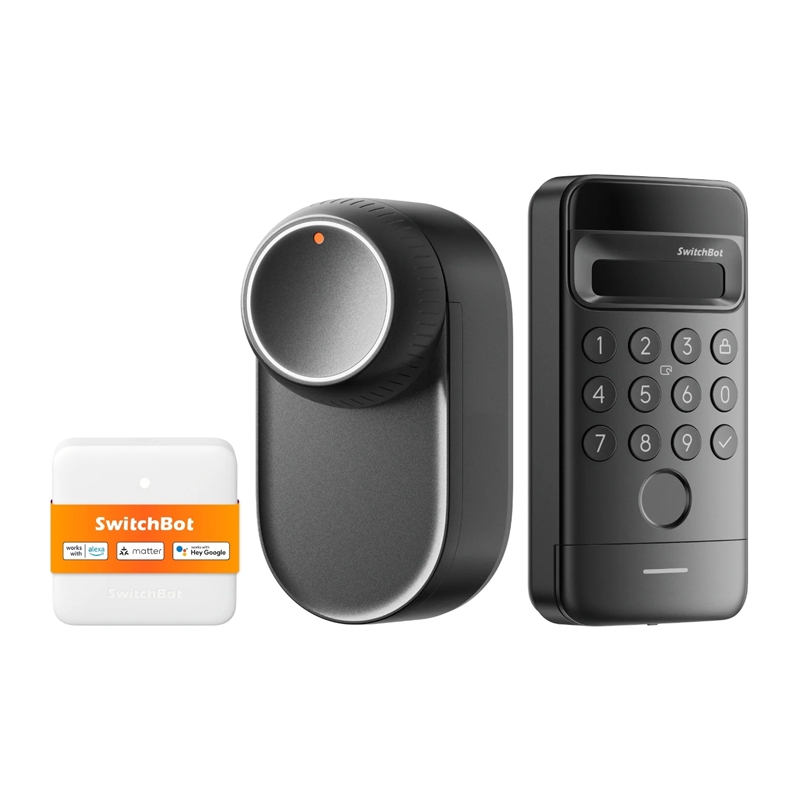 SwitchBot Ultra 3-in-1 nutikas lock koos Jaotur Mini Matter control panel and Vision keypad