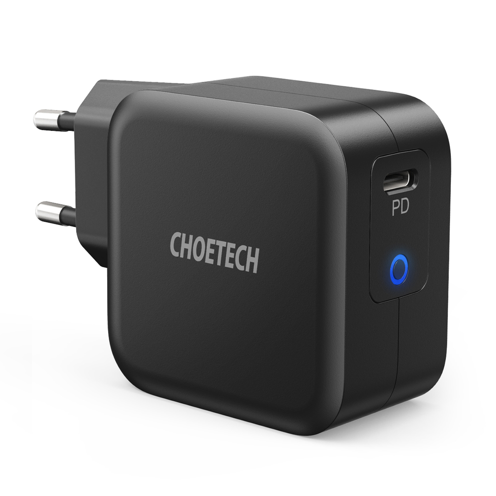 Choetech GaN USB Type C wall Laadija 61W Power Delivery must (Q6006)