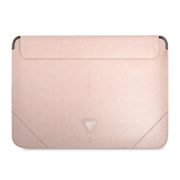 Guess Saffiano Triangle Logo ümbris jaoks a 14" laptop - roosa