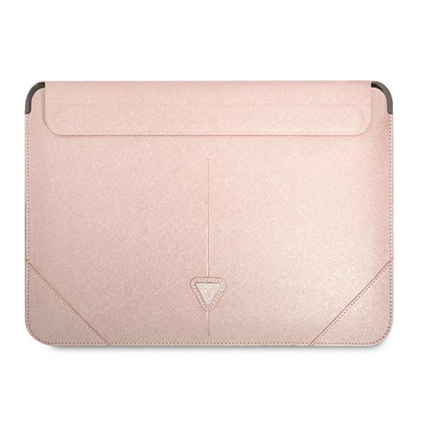 Guess Saffiano Triangle Logo ümbris jaoks a 16" laptop - roosa