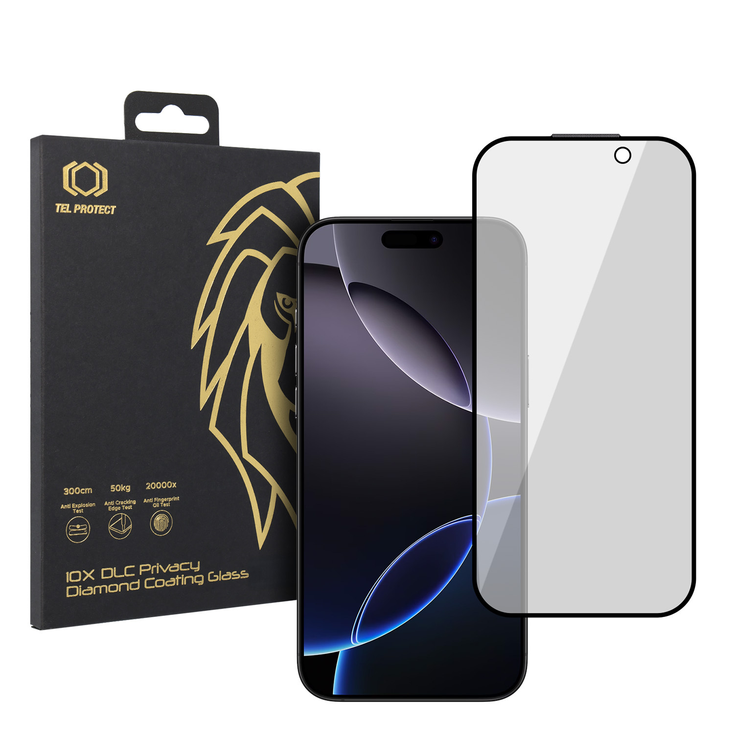 Tempered glass Tel Protect 10X Privacy DLC Diamond Coating jaoks Iphone 16 Pro Max