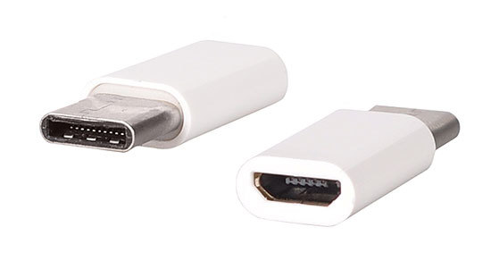 Laadija adapter - tüüp C to Micro USB - valge
