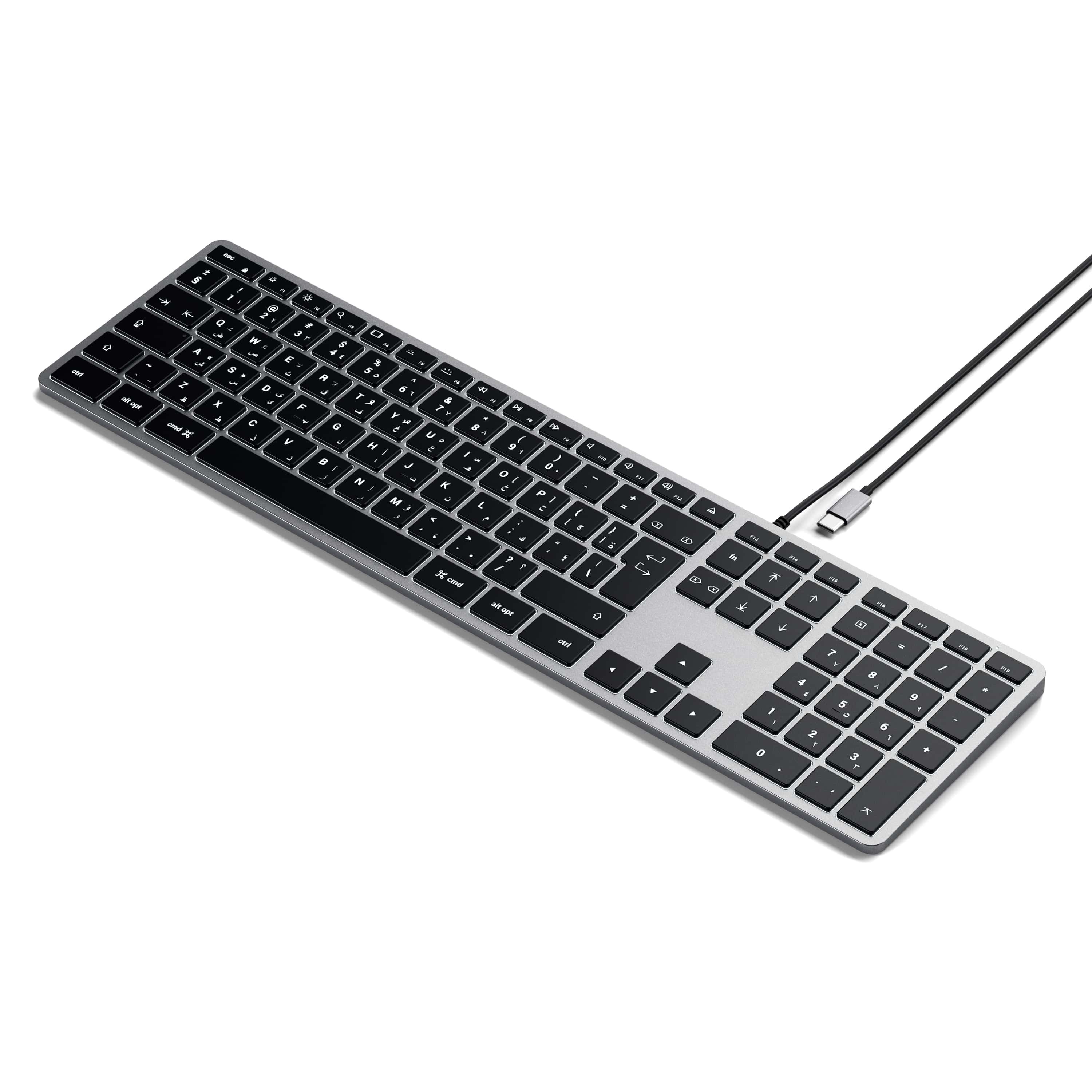 Wire keyboard USB C QWERTY Satechi Slim W3 Wired ST-UCSW3M space hall