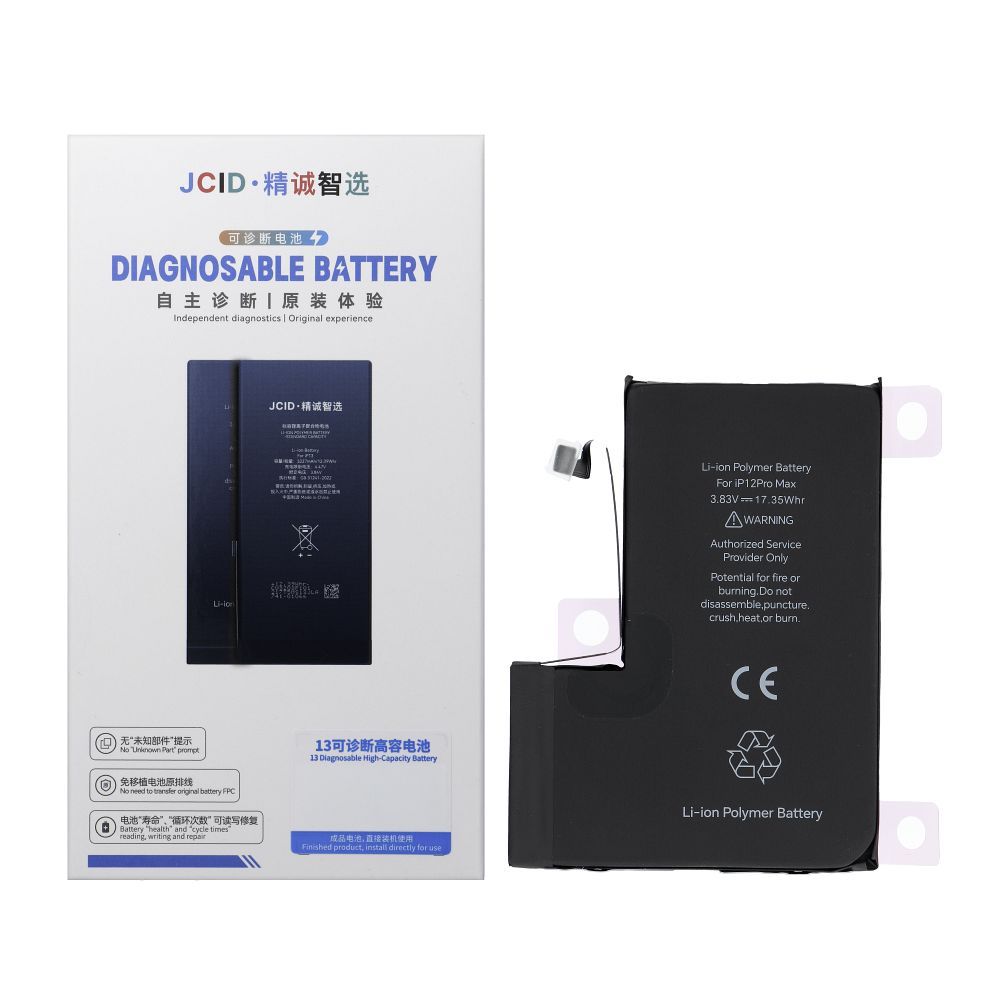 JCID Diagnosable Battery jaoks iPhone 12 Pro Max 4530 mAh (high capacity)
