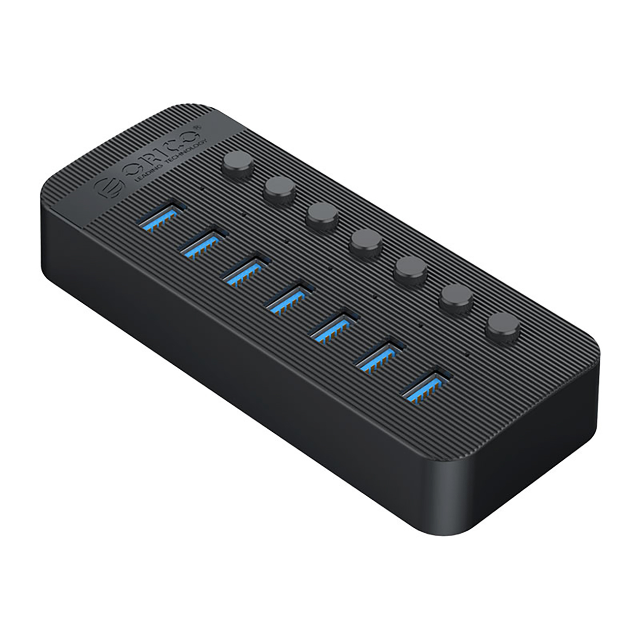 Orico CT2U3-7AB 7x USB-A 3.0 jaotur lülititega - must