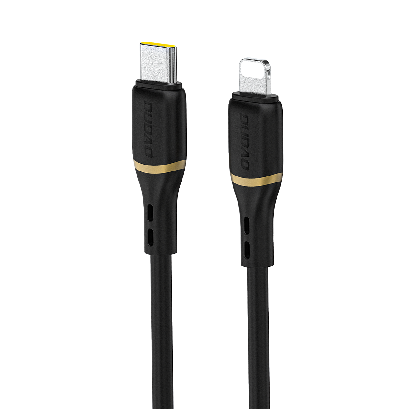 Dudao L25X USB-C - Lightning kaabel 1m 30W pehme silikoonpunutisega - must