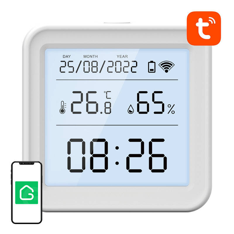 Nutikas temperatuuri ja niiskuse andur WiFi Gosund S6 LCD Tuya