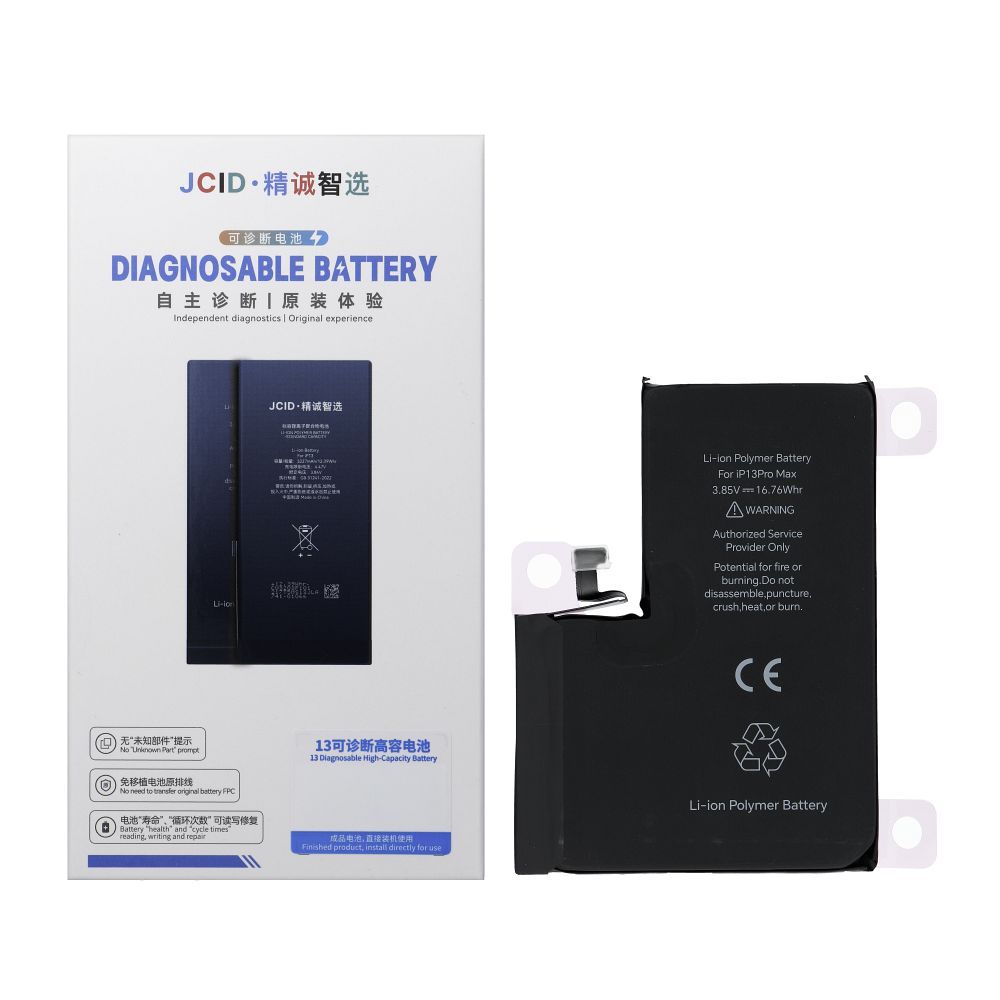 JCID Diagnosable Battery jaoks iPhone 13 Pro Max 4352 mAh (alusard capacity)