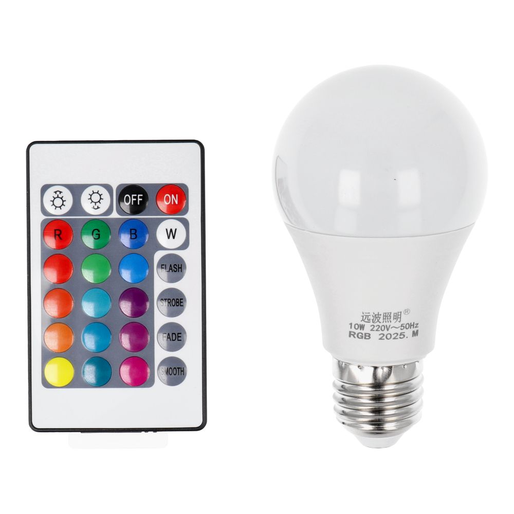 LED RGB lambipirn 10W E27 A60 mitmevärviline