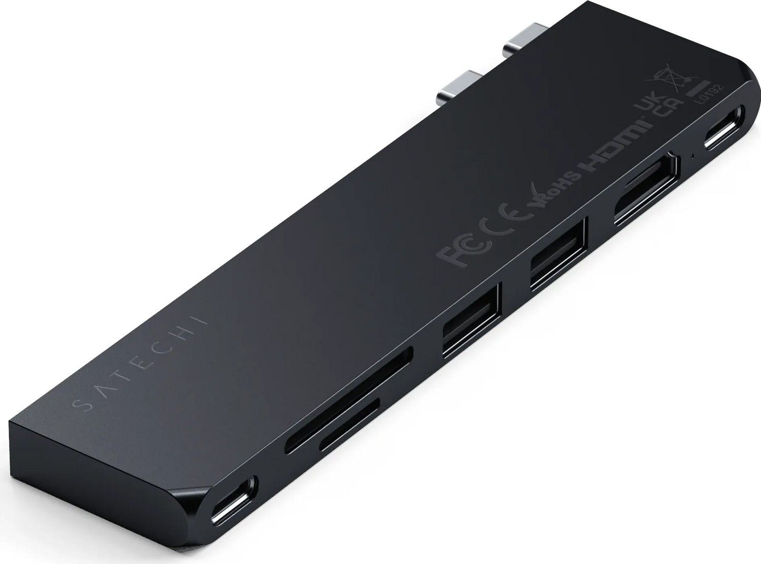 Adapter HUB 7in1 2 x USB C Satechi Pro HUB Slim ST-HUCPHSD MacBookile keskööl