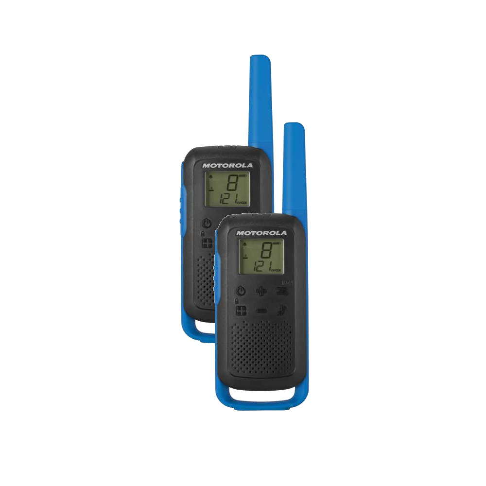 Motorola Talkabout T62 topeltpakett + laadija sinine