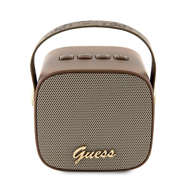 Guess Bluetooth-kõlar GUWSB2P4SMW kõlar mini pruun/must 4G nahast Script Logo koos rihmaga
