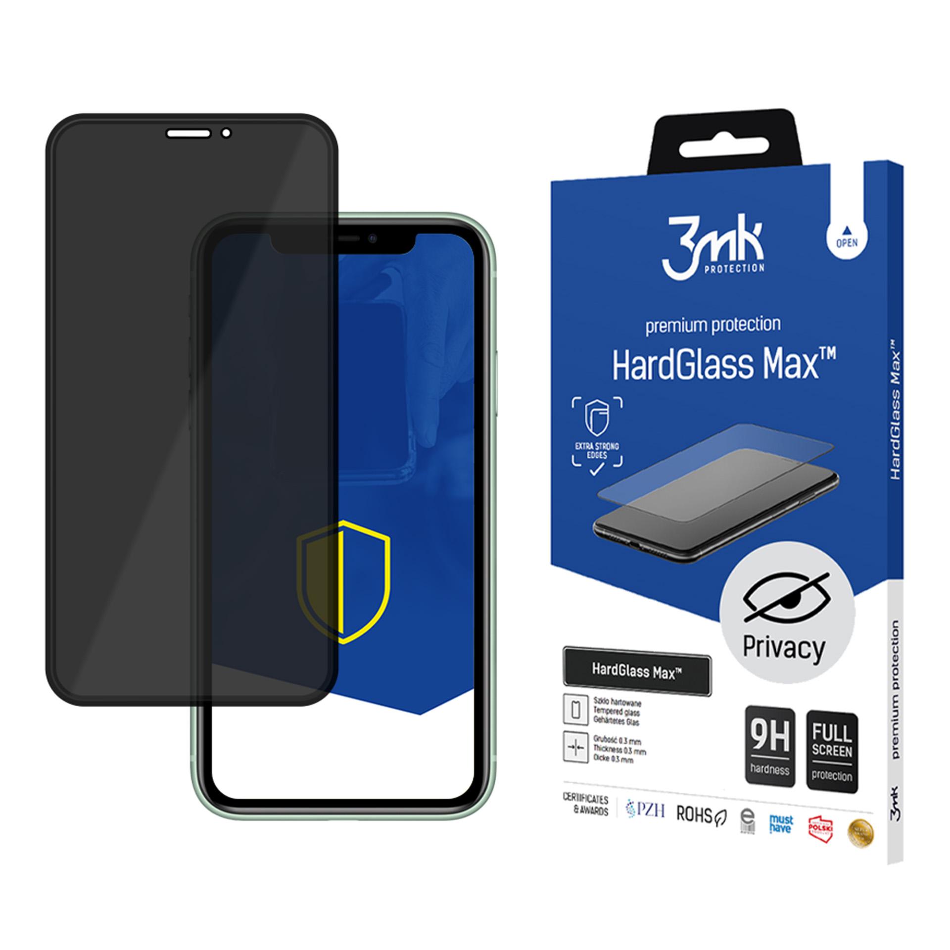 3mk HardGlass Max Privaatsus Privaatsusklaas for iPhone X / XS / 11 Pro