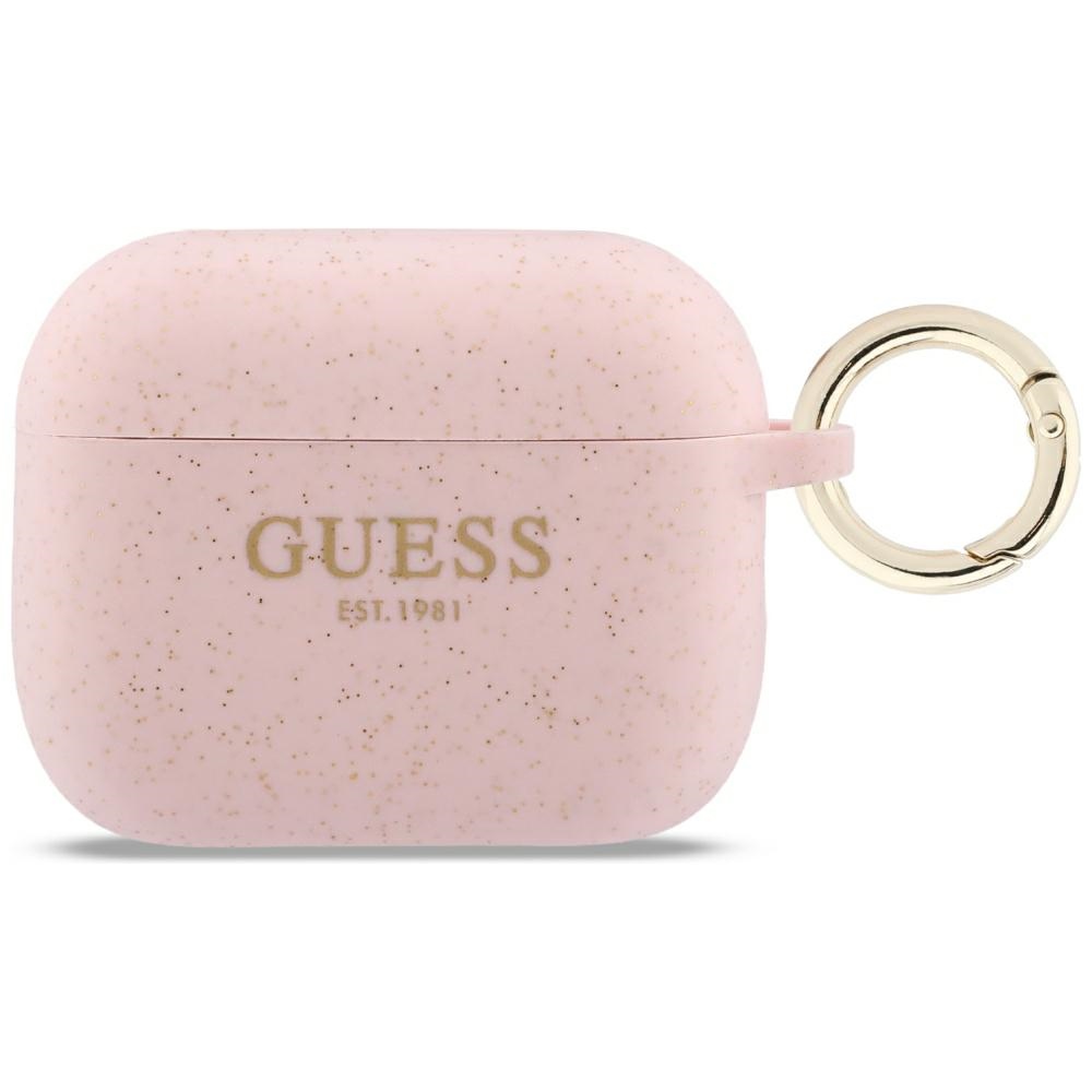 Guess Silikoon Glitter Ring Ümbris for AirPods Pro 3 - roosa