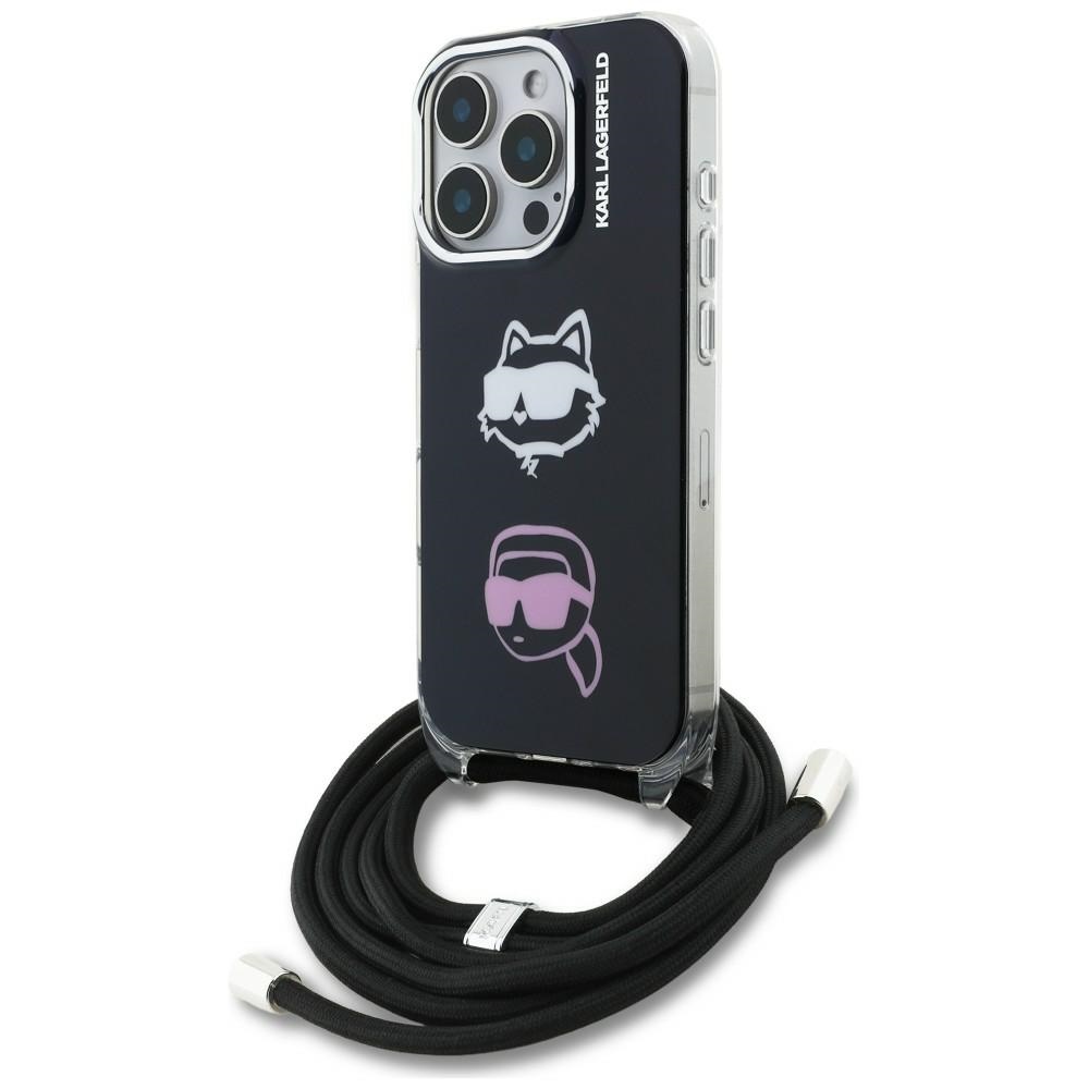 Karl Lagerfeld IML Crossbody Karl&Choupette Head Ümbris for iPhone 16 Pro Max - must