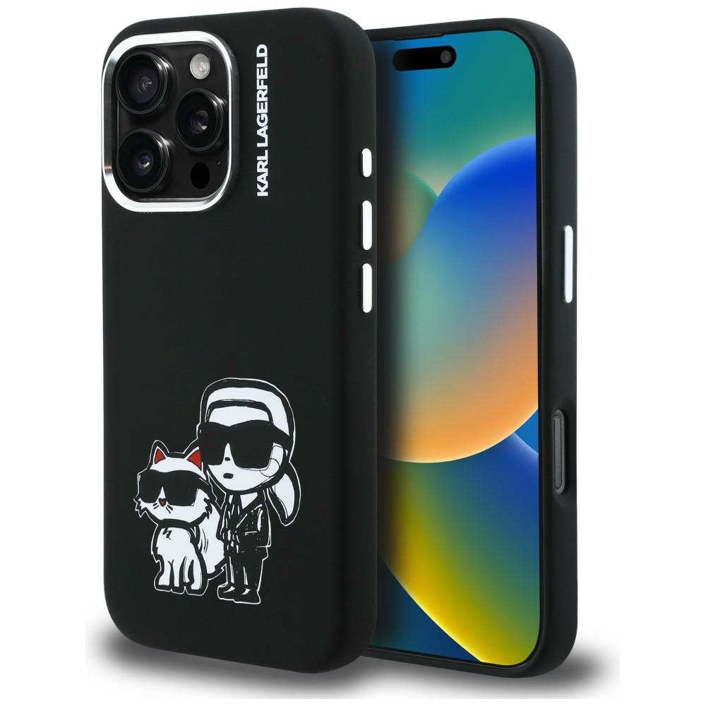 Karl Lagerfeld Silikoon Karl&Choupette Sketch MagSafe Ümbris for iPhone 16 Pro - must