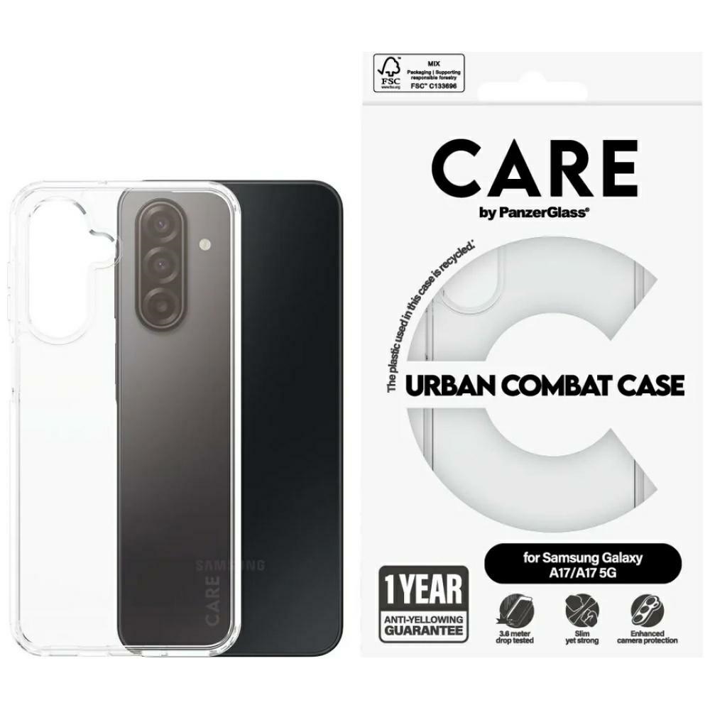 CARE by PanzerGlass Flagship Urban Combat Ümbris for Samsung Galaxy M17 5G / A17 / A17 5G - läbipaistev