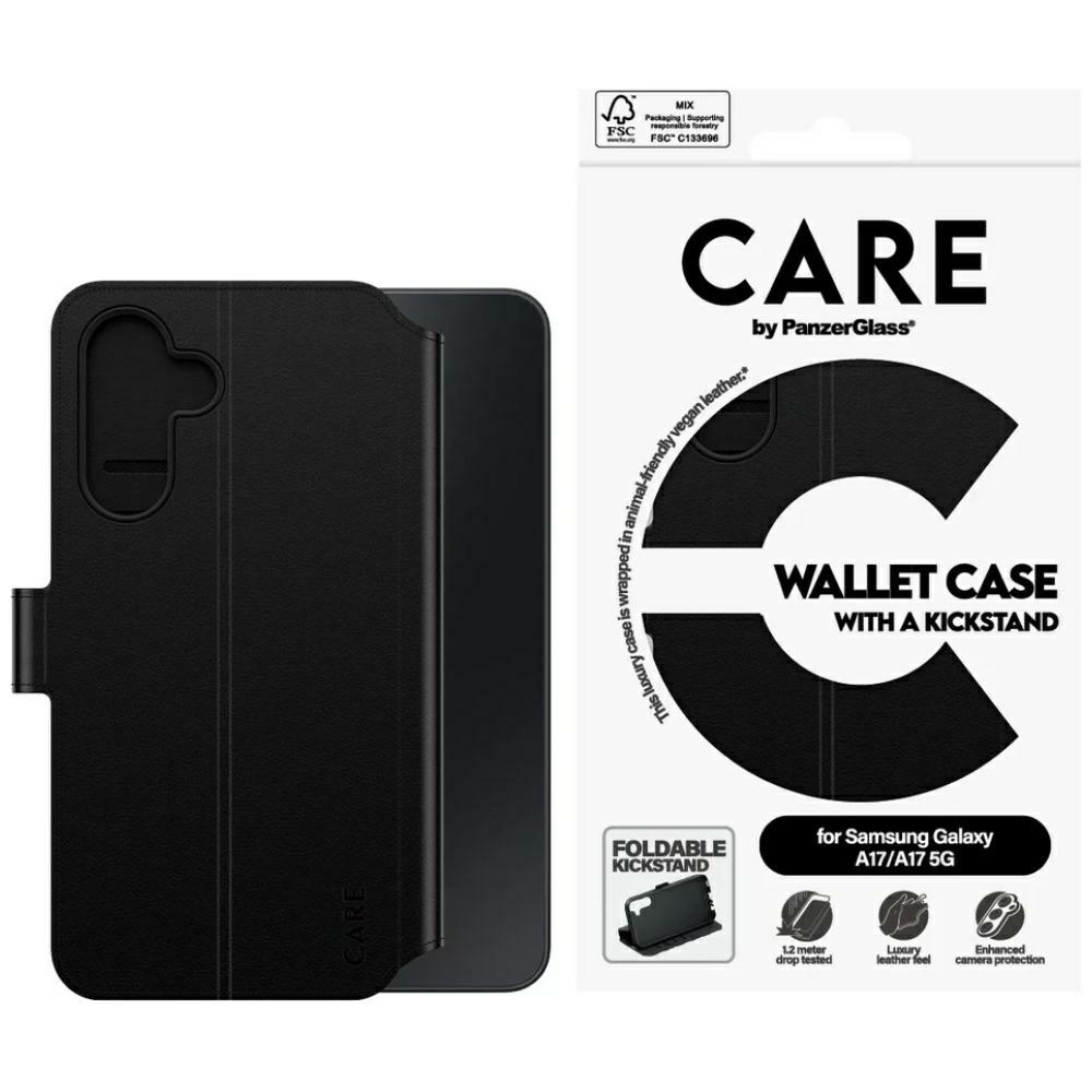CARE by PanzerGlass Rahakott Ümbris M. Kickstand for Samsung Galaxy M17 5G / A17 / A17 5G - must