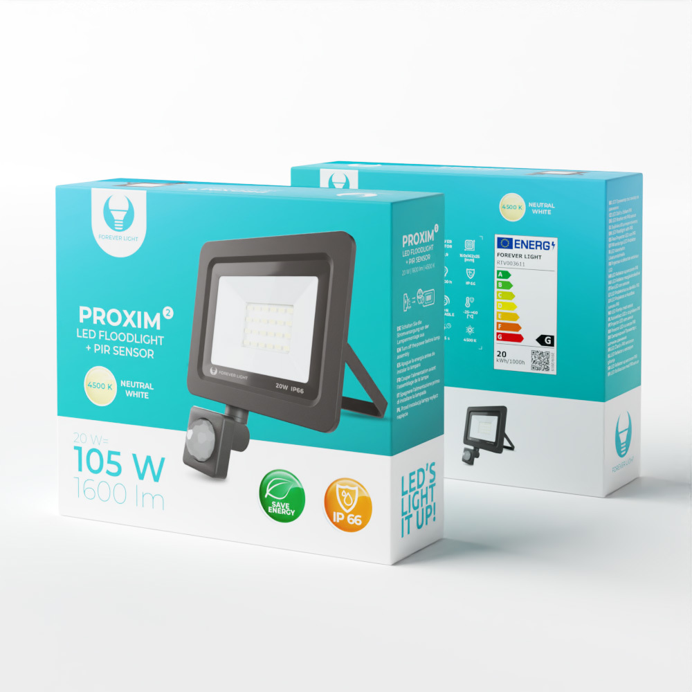 Прожектор LED PROXIM II 20W 4500K PIR IP66 Forever Light