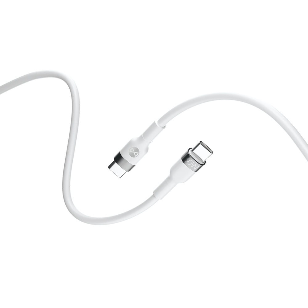 Forever Paindlik kaabel USB-C - USB-C 1,0 m 60W valge