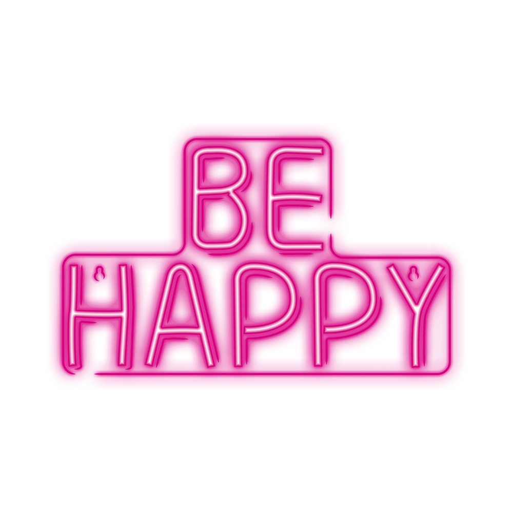 Neon PLEXI LED BE HAPPY roosa NNE10 Neolia