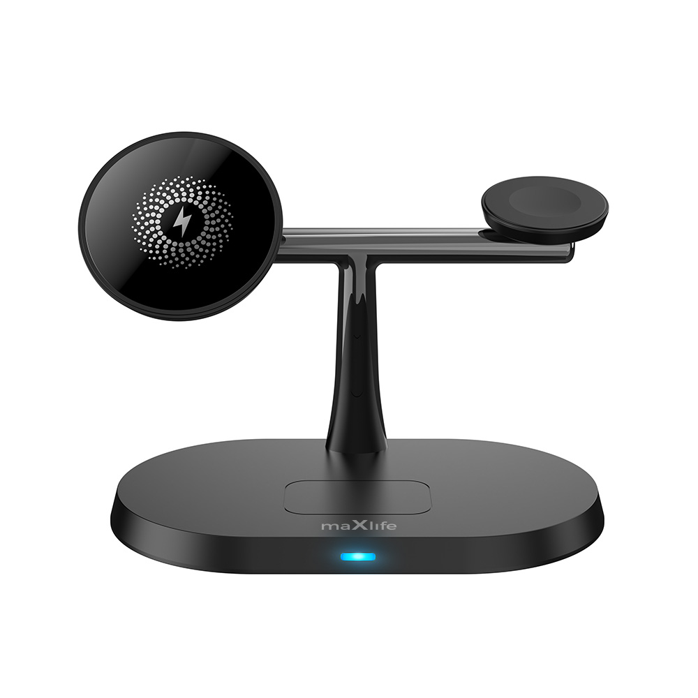 Maxlife MXWC-03 magnetiline traadita laadija 15W must 3in1