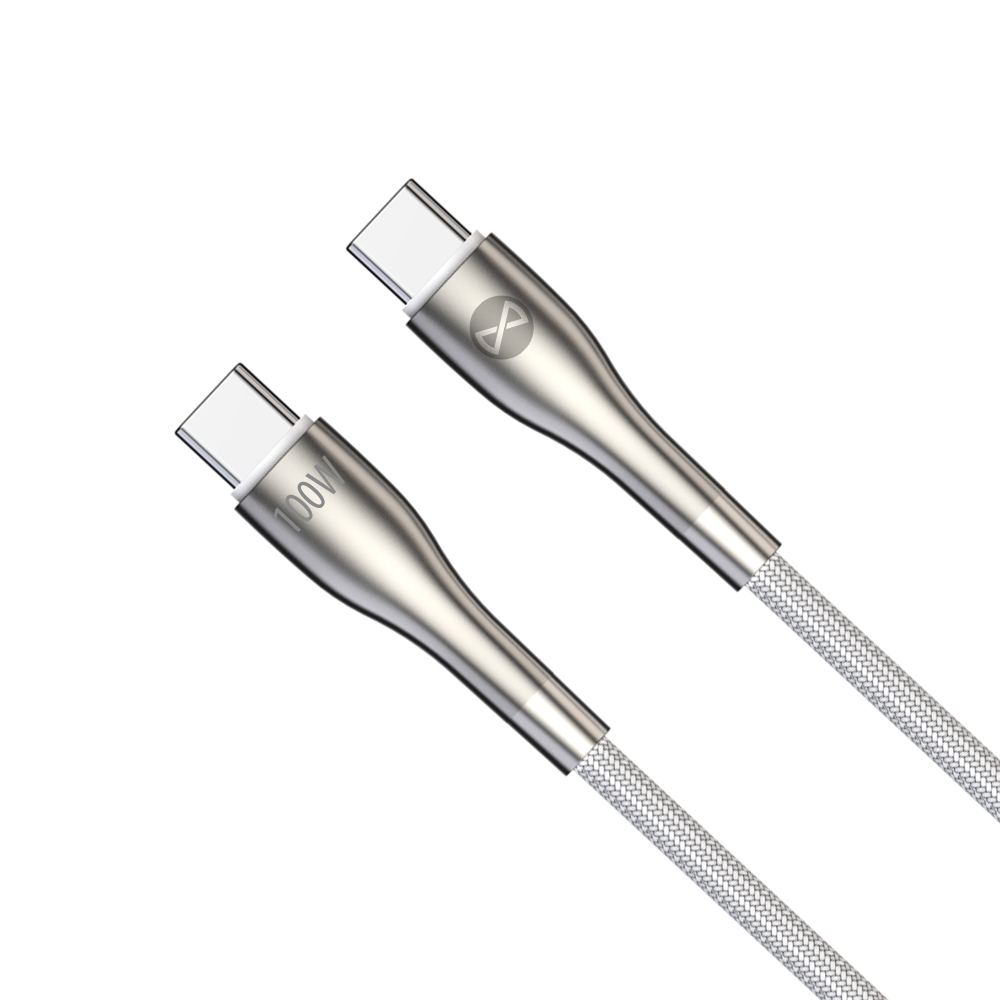 Forever Sleek kaabel USB-C - USB-C 1,0 m 100W valge