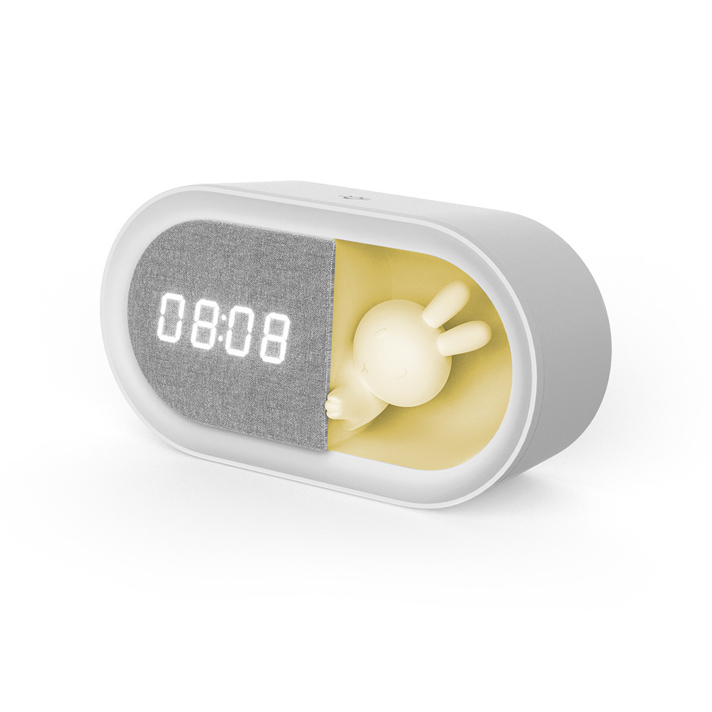 Alarm clock with LED Bunny night light PURE FNL-05 INGRID valge long Forever Light