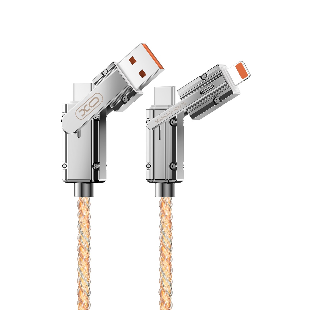 XO kaabel NB276 4w1 USB-C - Lightning + USB - USB-C 60W 1,0m szary