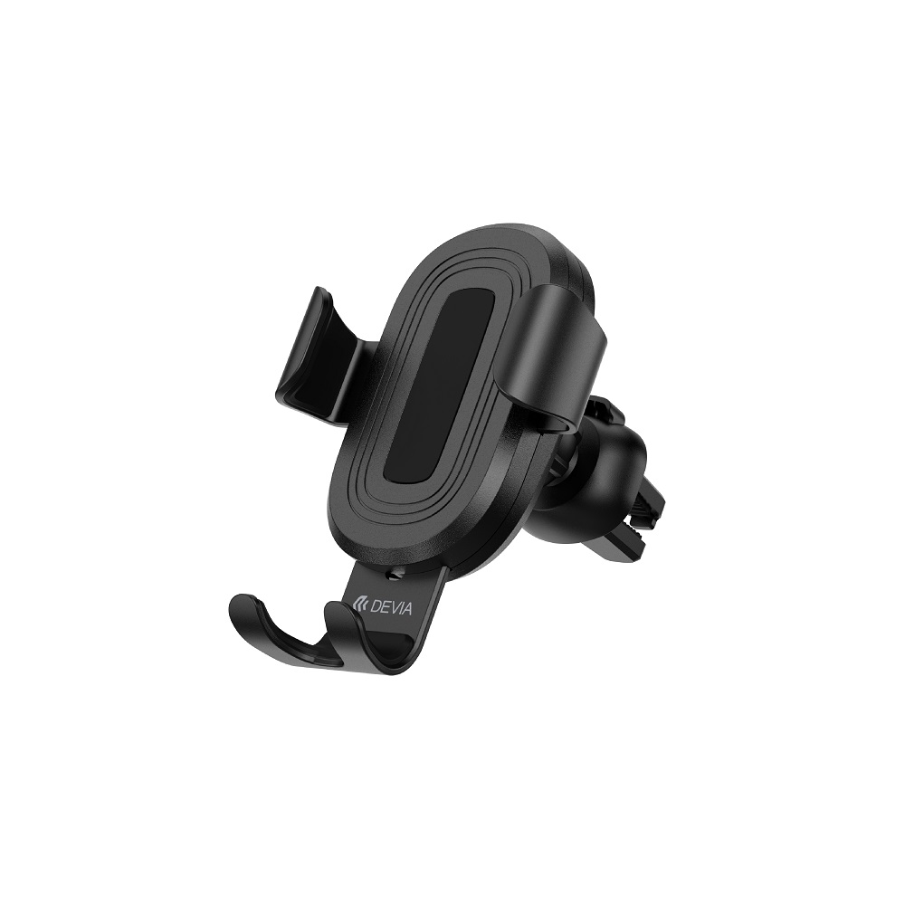 Devia autohoidja Gravity traadita induktiivse laadijaga must 10W õhuventilaatoriga