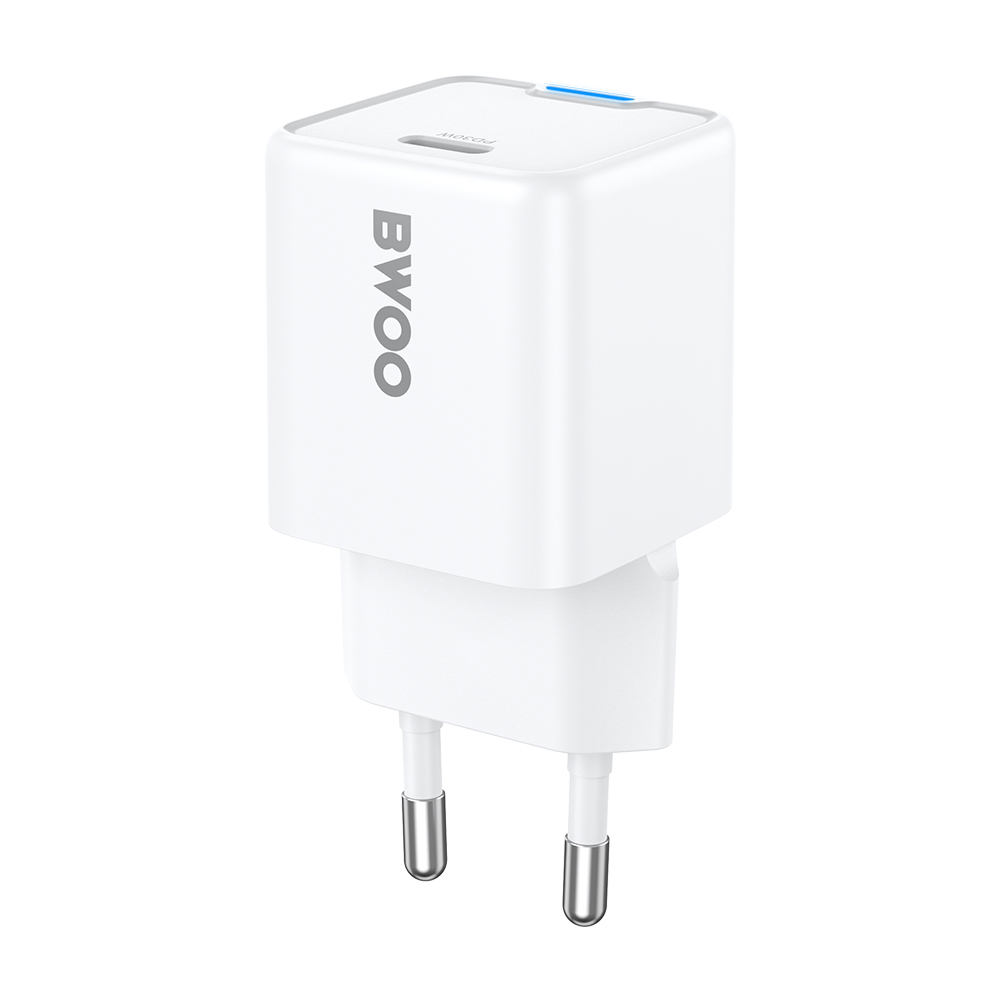 BWOO GaN PD wall laadija 30W 1x USB-C port 1A valge
