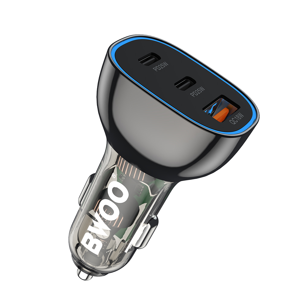 BWOO PD car laadija 2x USB-C port + USB-A 68W must