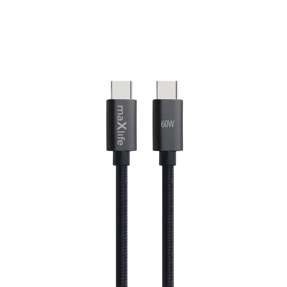 Maxlife MXUC-12 kaabel USB-C - USB-C 1,0 m 60W must