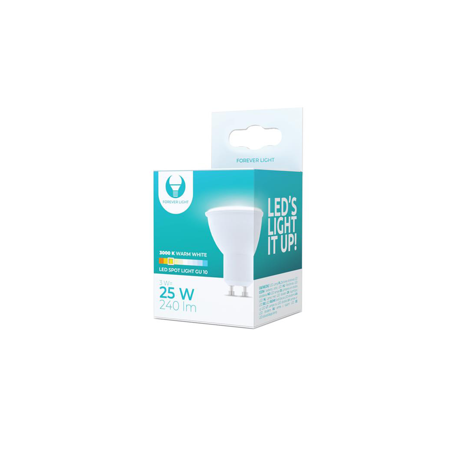 LED Bulb GU10 3W 230V 3000K 240lm Forever Light