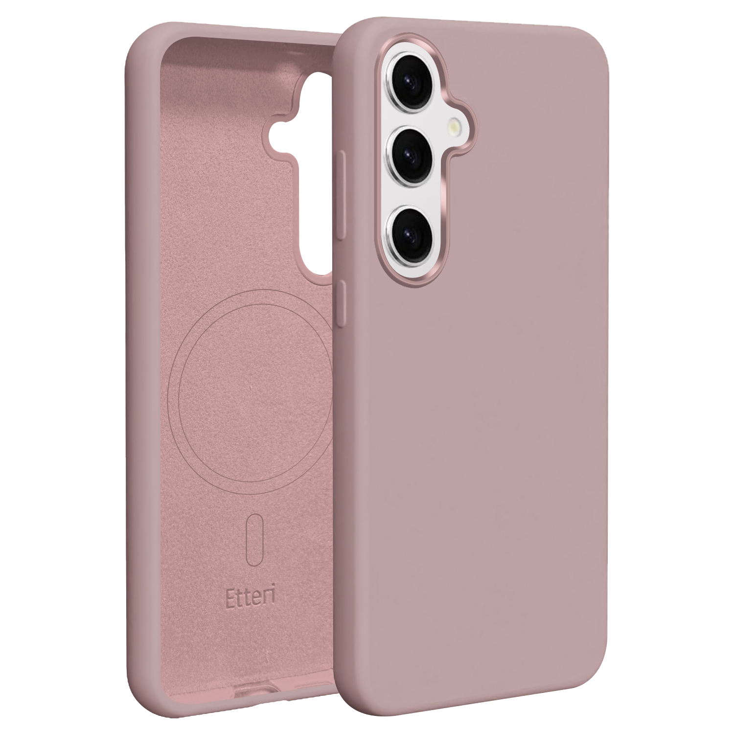 Etteri Silikoon Mag ümbris for Samsung Galaxy S25 heleroosa