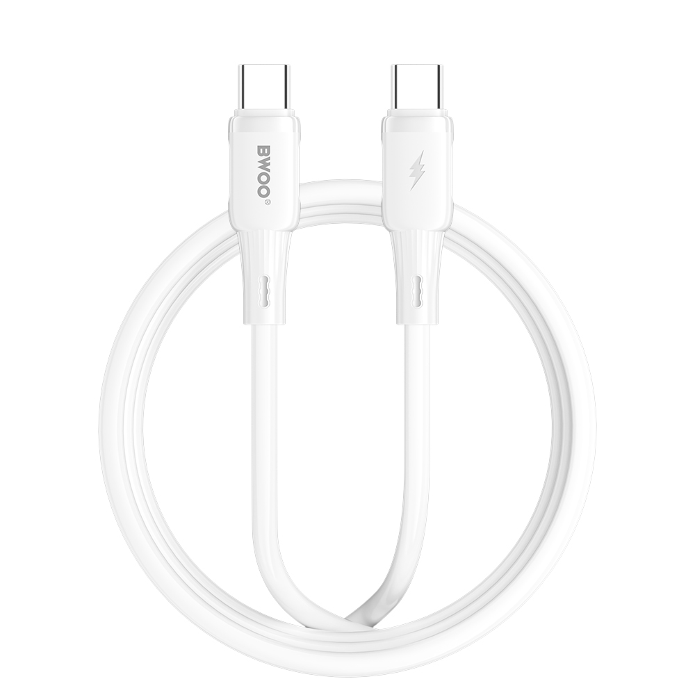 BWOO silicone cable X329CC 65W USB-C 1m white