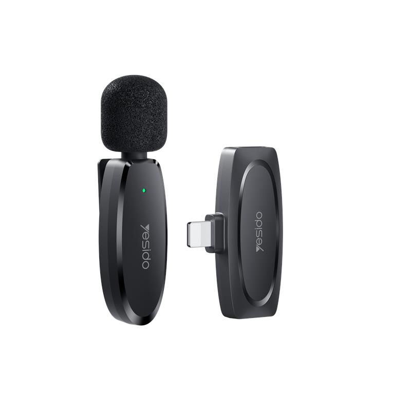 YESIDO MICROPHONE MEMS WITH CLIP KR12 LIGHTNING JUHTMEVABA 2,4GHz, must