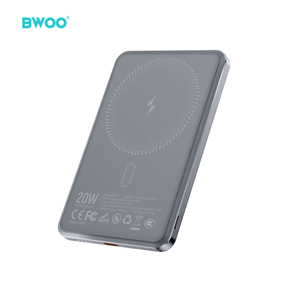 BWOO Ultra Slim Akupank 5000mAh with magnetic charging P79 hall