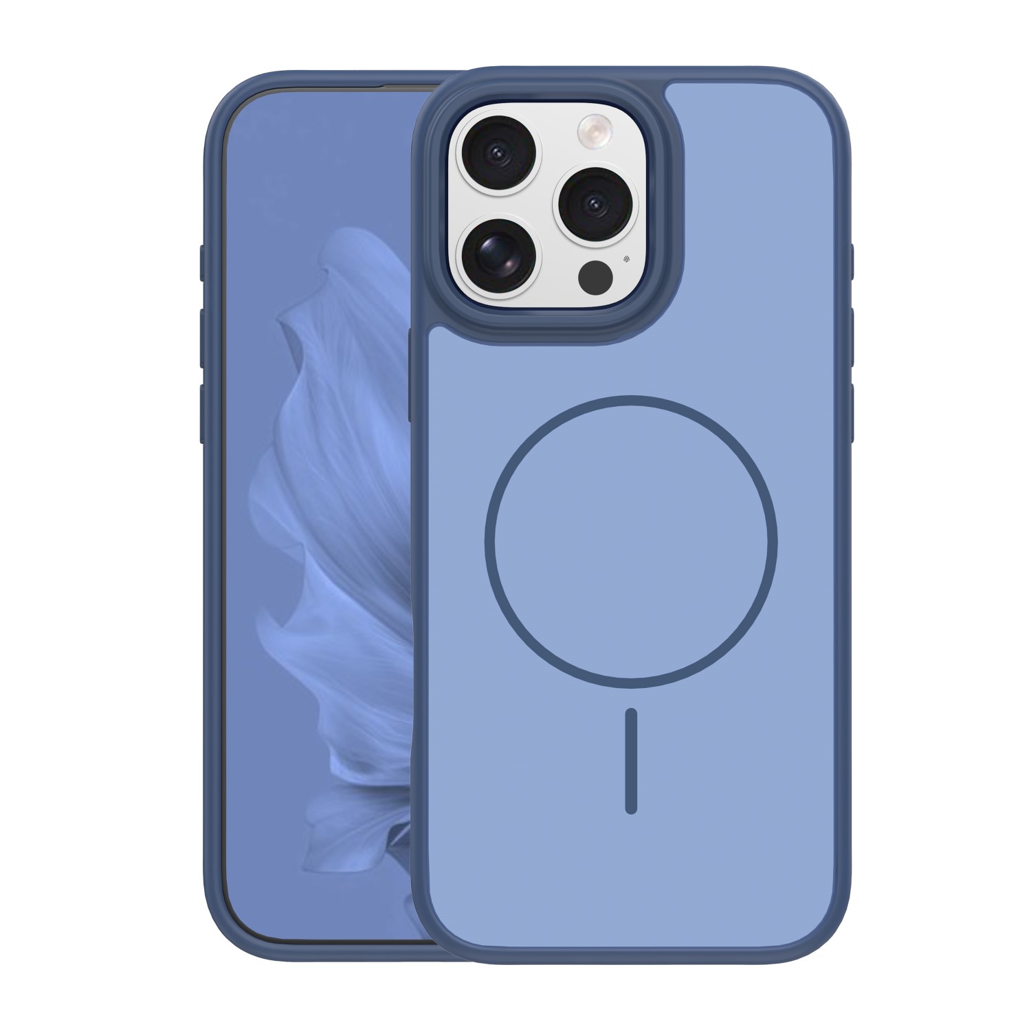 Frame Thin Mag ümbris for iPhone 16 Pro 6,3" tumesinine