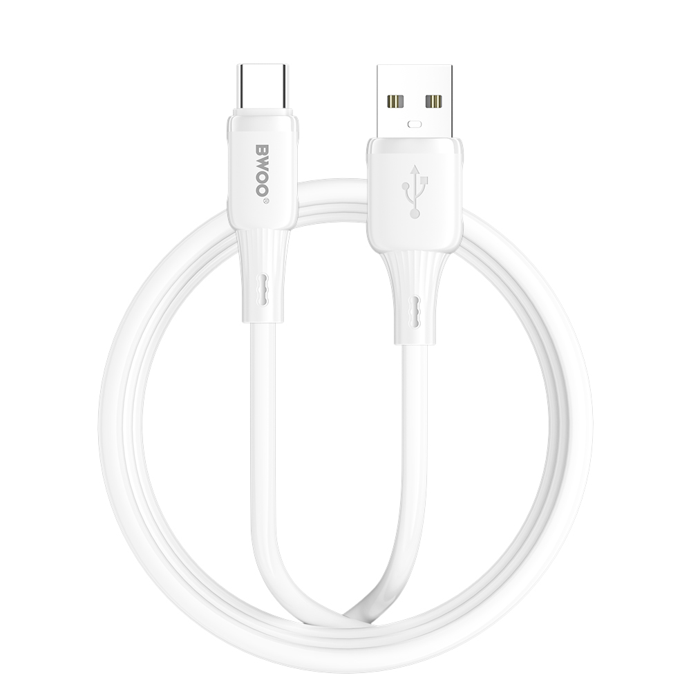 BWOO 3A silikoon kaabel X329C USB - USB-C 1m valge