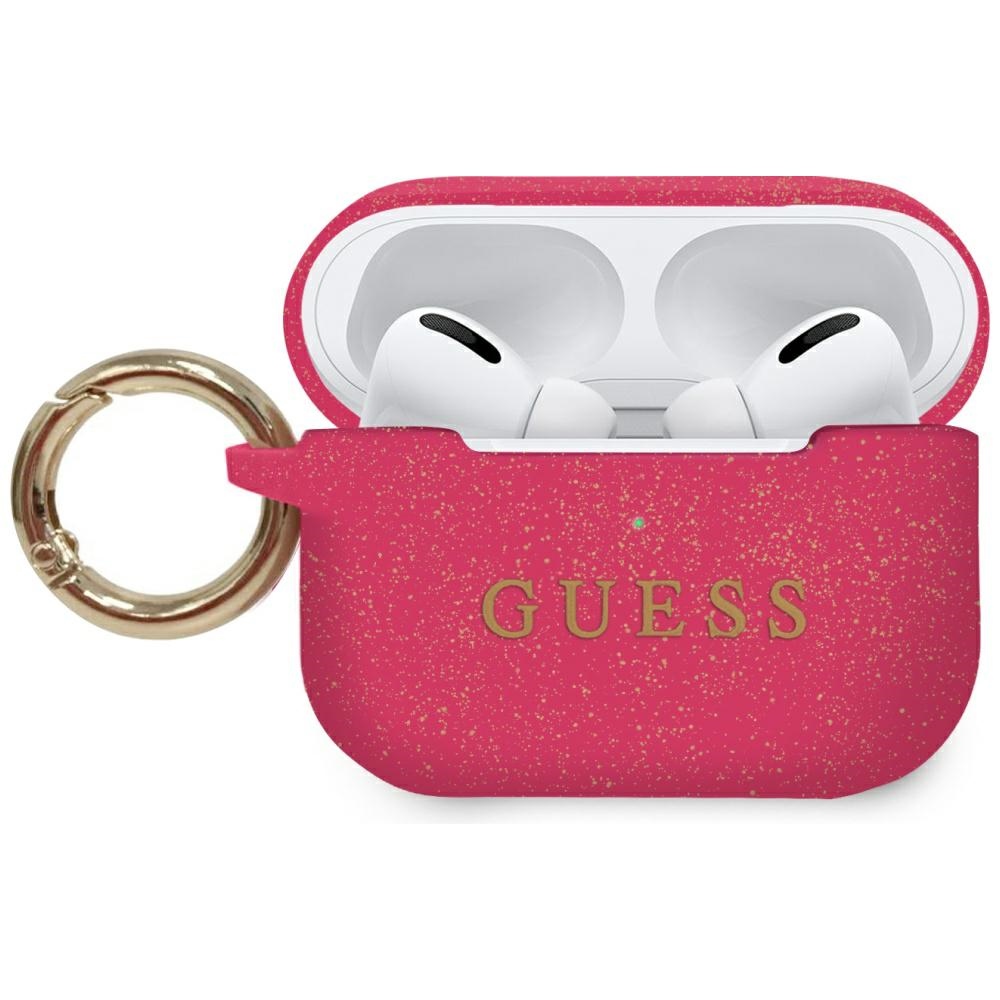 Guess Silikoon Glitter Ümbris for AirPods Pro - roosa Glitter