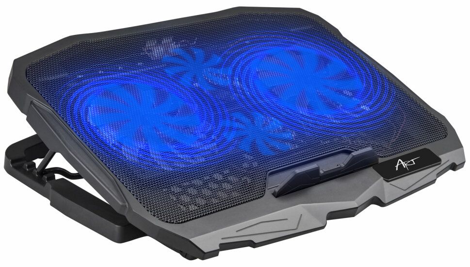 Cooling alus for laptop ART P4 2 x USB A LED must