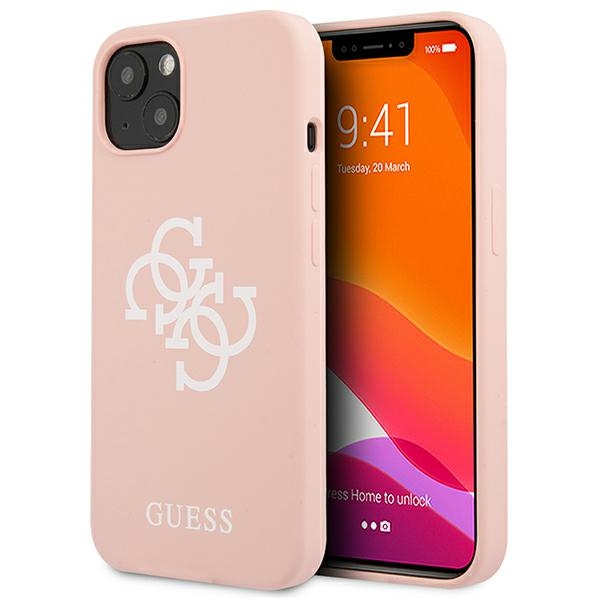 Guess Silikoon 4G Logo Ümbris for iPhone 13 / 14 / 15 - roosa